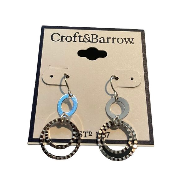 NEW croft & barrow Triple Circle Dangle Earrings - Picture 5 of 6